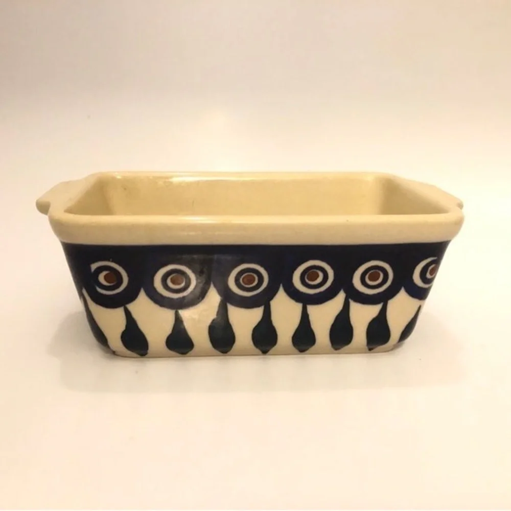 Boleslawiec Ceramika Polish vintage Pottery Mini Loaf Pan